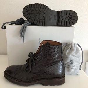 Brunello Cucinelli Cap Toe Boots, Size 39.5